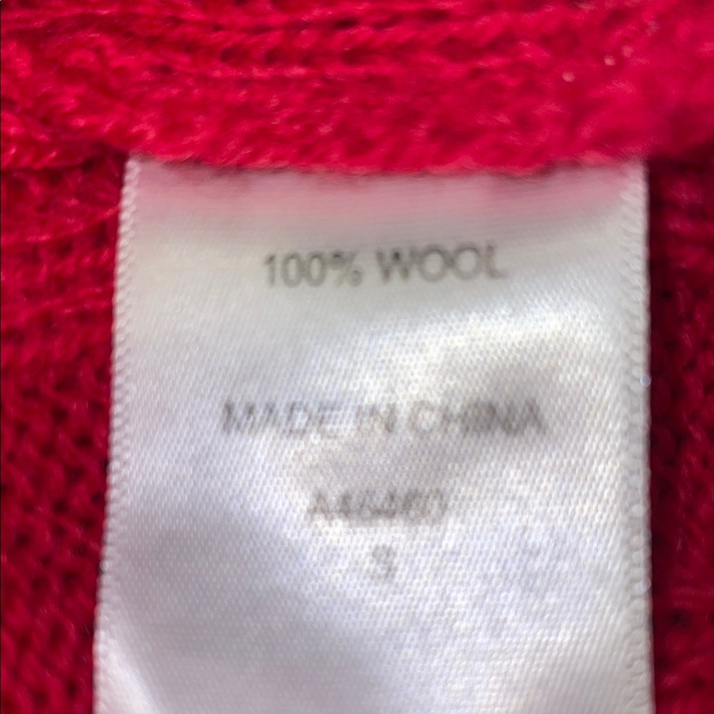 NWT 100% Wool Button Down Red Cardigan Sweater. Size Small. - Picture 8 of 11